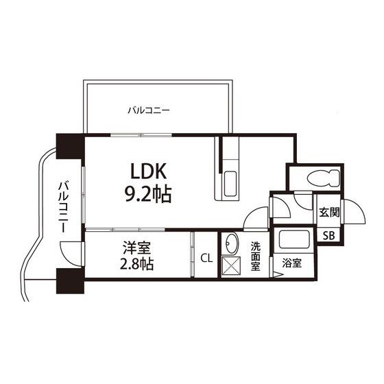 ハーベスト中山(1LDK/4階)の間取り写真