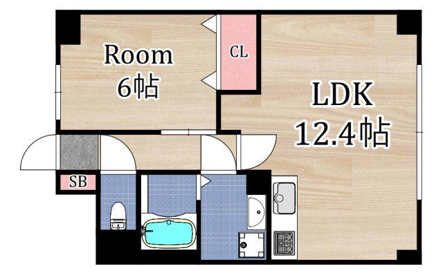 フィオーレ都島北(1LDK/7階)の間取り写真
