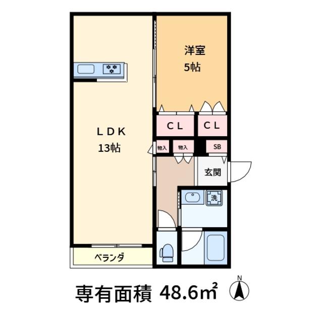 ESPERANZA(1LDK/2階)の間取り写真