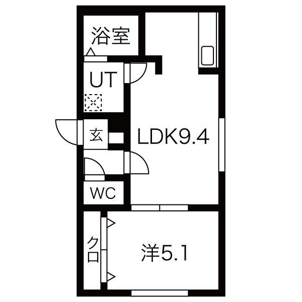 アレックス前田II(1LDK/2階)の間取り写真