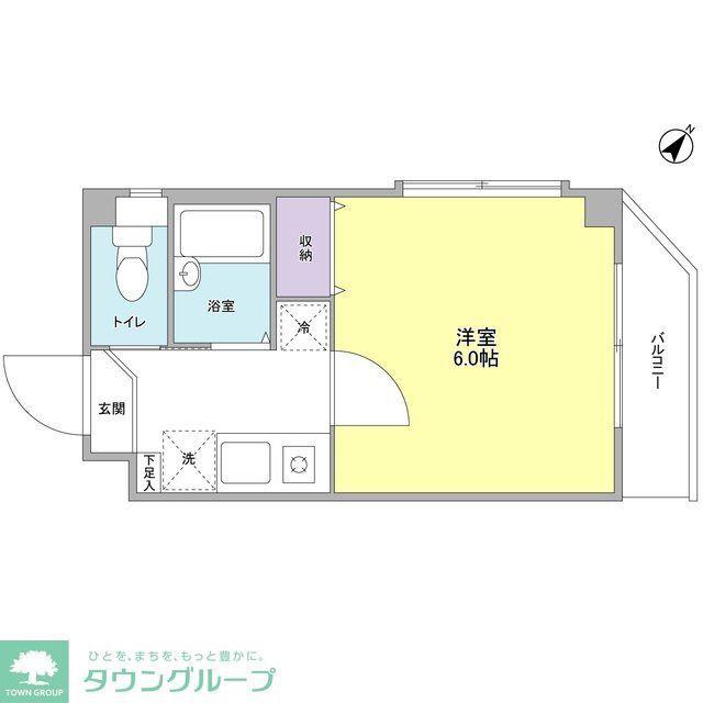 メゾンフラワー田園調布(1K/3階)の間取り写真