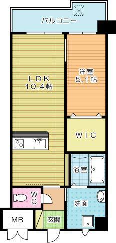 PLUME木町(1LDK/3階)の間取り写真
