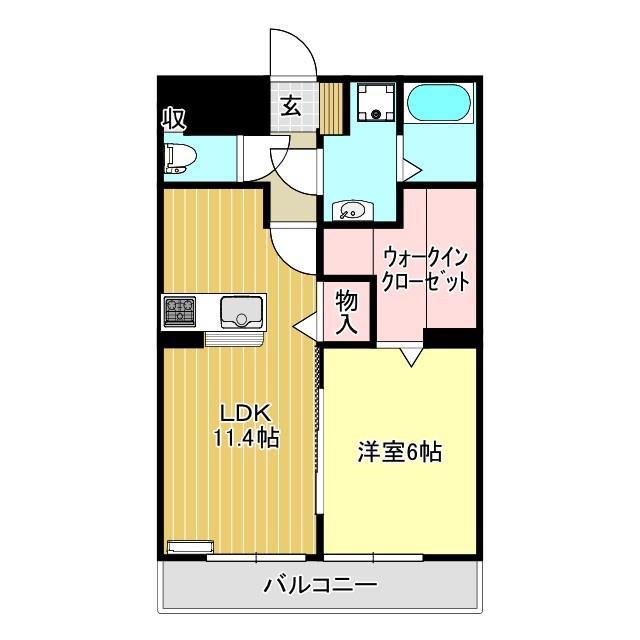 グロワールM(1LDK/2階)の間取り写真