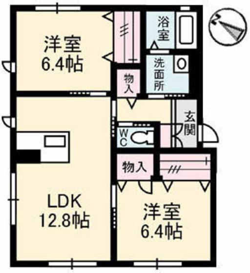 CENT-LIVIE(2LDK/1階)の間取り写真