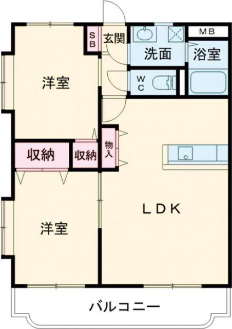 ユーミースマイルII(2LDK/3階)の間取り写真