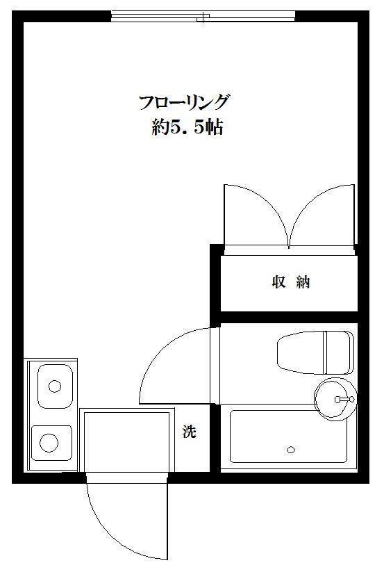 クレメント千歳船橋(ワンルーム/2階)の間取り写真