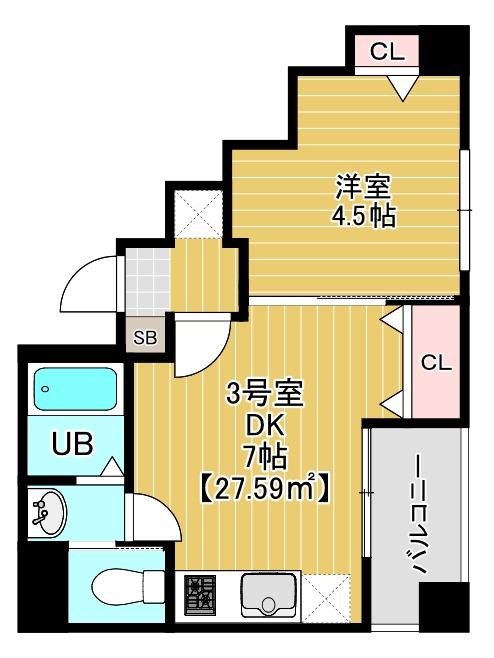 BLOOM 南千住(1DK/4階)の間取り写真