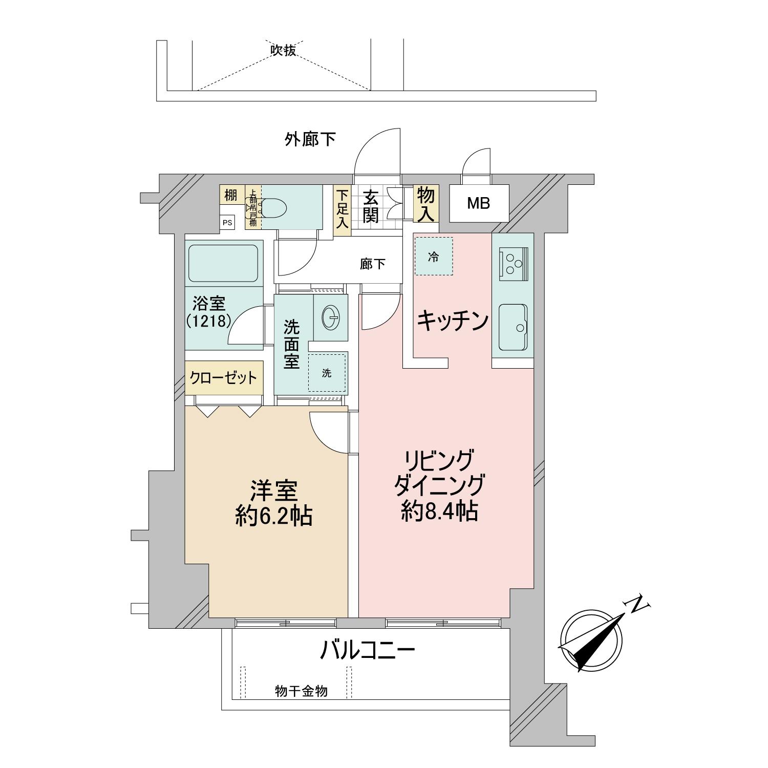 ダイアパレス代官山(1LDK/12階)の間取り写真