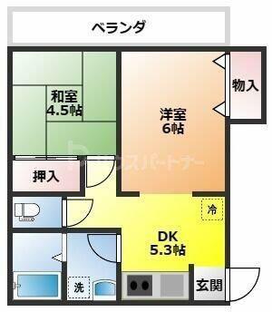 トミーハイツ(2K/2階)の間取り写真