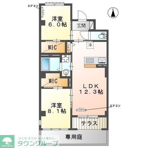 流山市駒木マンション(2LDK/1階)の間取り写真