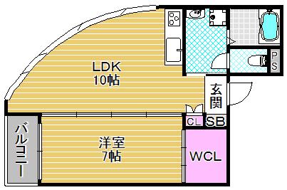 グランアミィー新長田(1LDK/2階)の間取り写真