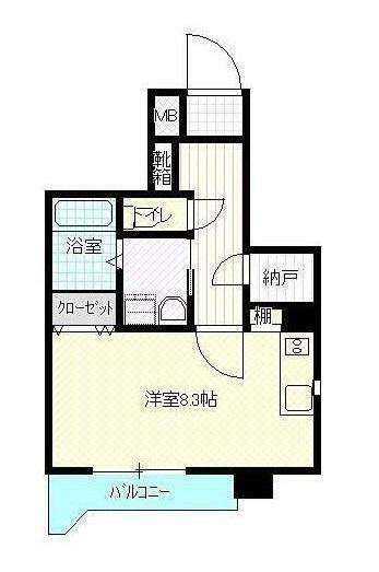 なかよしマンション塩上(ワンルーム/2階)の間取り写真