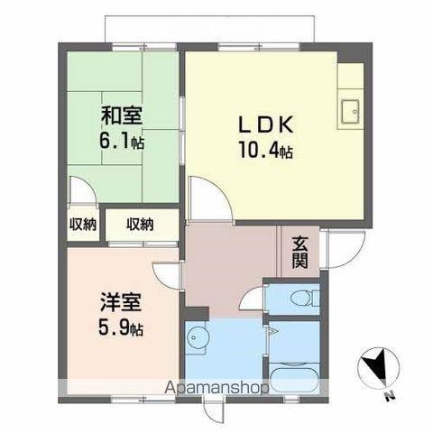 グリーンプラザ一筆(2LDK/2階)の間取り写真