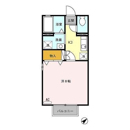 クレールメゾン(1K/2階)の間取り写真