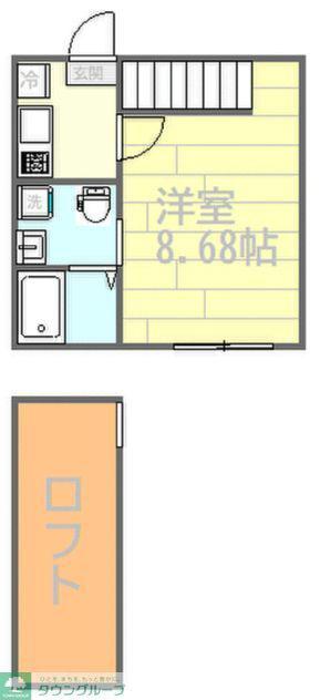 LUONTO古淵(1K/1階)の間取り写真