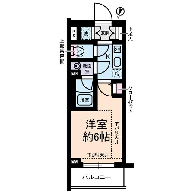 RISING PLACE綾瀬(1K/5階)の間取り写真