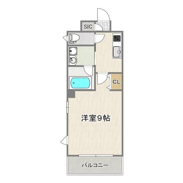 VINCENTE船場(1K/2階)の間取り写真