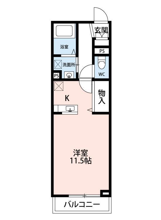 グラシア津田沼II(1K/3階)の間取り写真