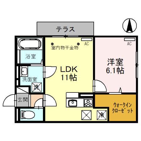 メゾンドシャラ(1LDK/1階)の間取り写真
