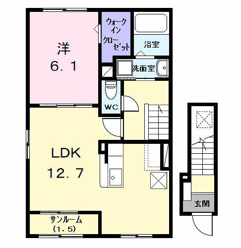 グラン・アロー名駅(1LDK/2階)の間取り写真
