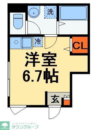 ベレガンス稲毛2(ワンルーム/1階)の間取り写真