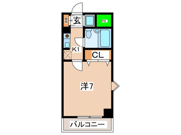 ウエスト23横浜(1K/3階)の間取り写真