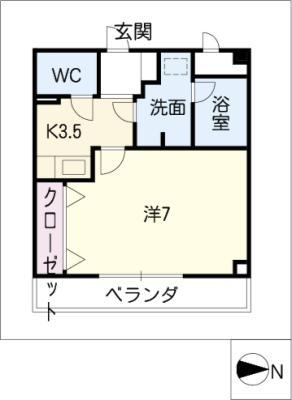 NV橋詰(1K/2階)の間取り写真