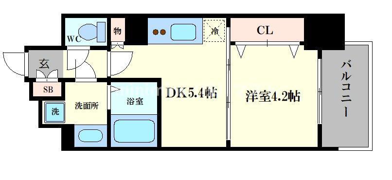 メルディア大正D.C(1DK/5階)の間取り写真