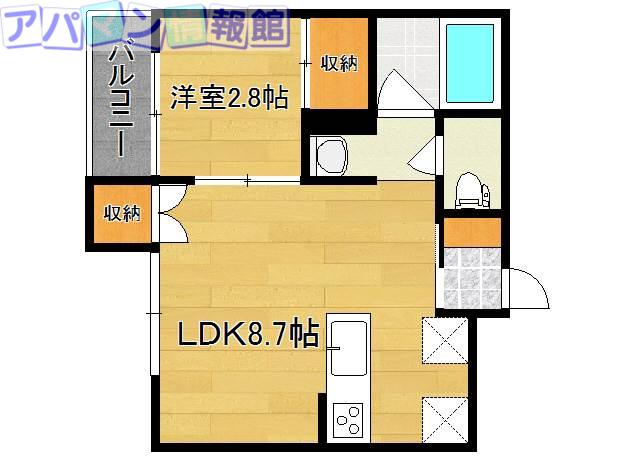 ノア.ノア天神尾(1LDK/2階)の間取り写真