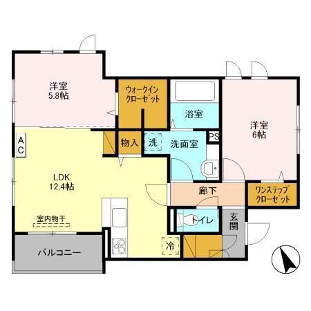 アローズ・デネブ(2LDK/3階)の間取り写真