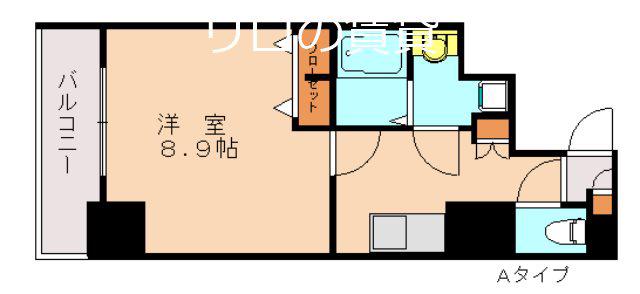 ピタゴラ箱崎(1K/7階)の間取り写真