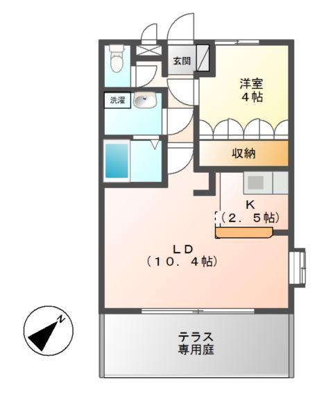 クレシア(1LDK/1階)の間取り写真