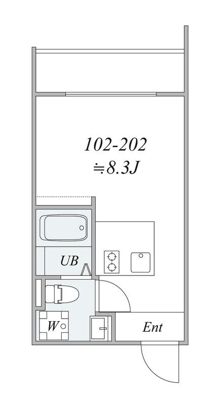 TRIAS218(1K/2階)の間取り写真