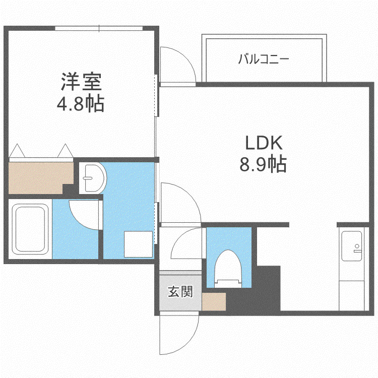 オルセー北17条(1LDK/3階)の間取り写真