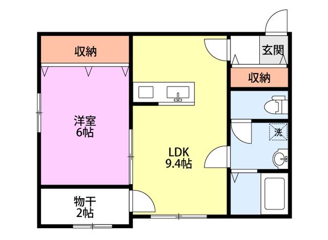 LUCEII(1LDK/1階)の間取り写真