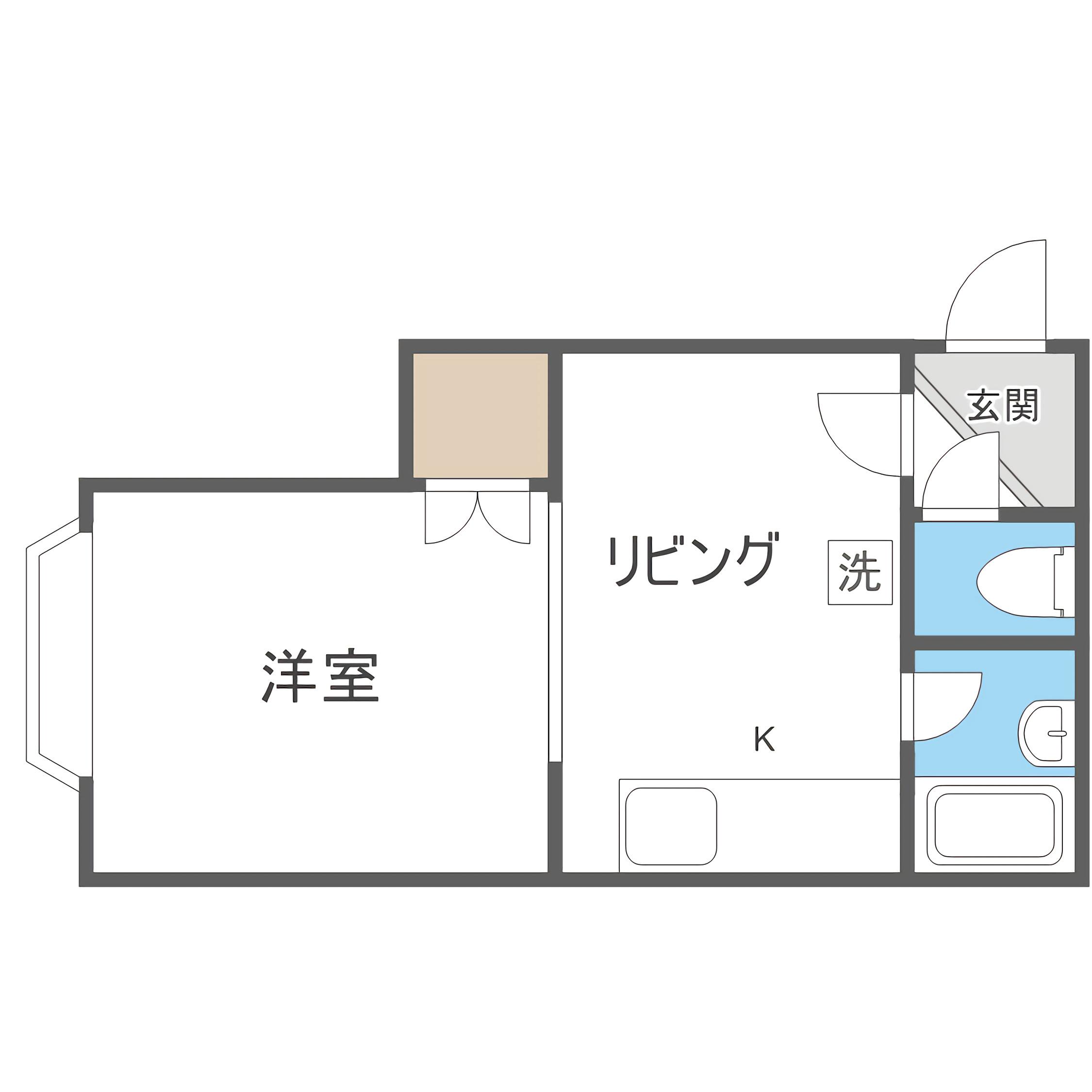 エミネンスほしの(1DK/3階)の間取り写真
