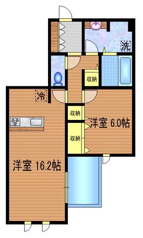 ベオーク(1LDK/1階)の間取り写真