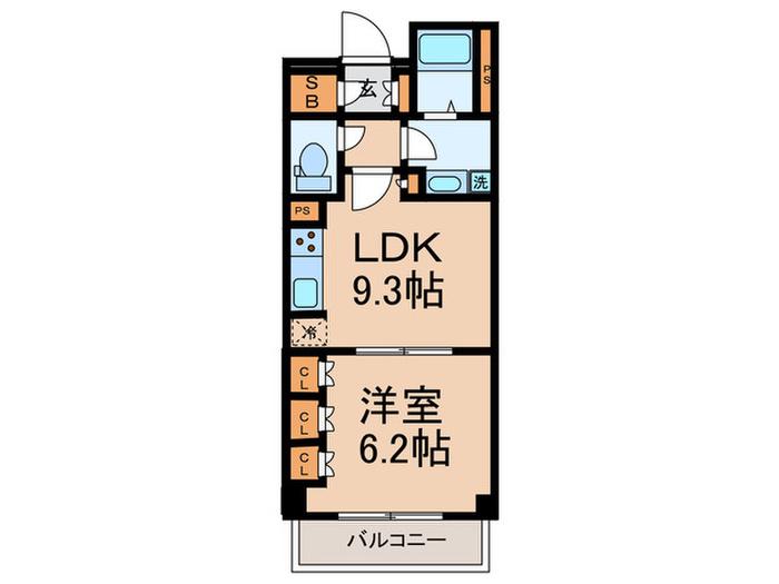 パークアクシス千歳船橋(1LDK/4階)の間取り写真