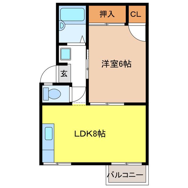 ヴィラ・アカンサス(1LDK/1階)の間取り写真