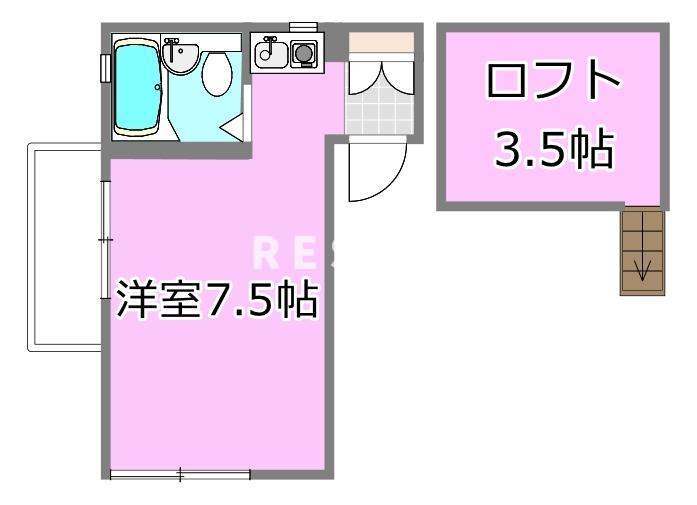 ラフォルテ酒々井(ワンルーム/2階)の間取り写真