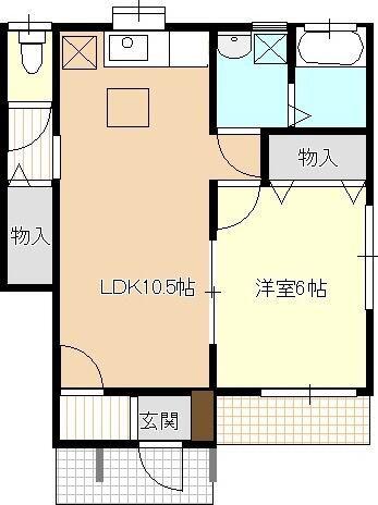 パーシモンコート(1LDK/1階)の間取り写真