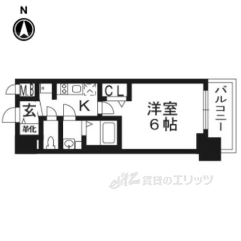 プレサンスTHE KYOTO 彩美(1K/3階)の間取り写真