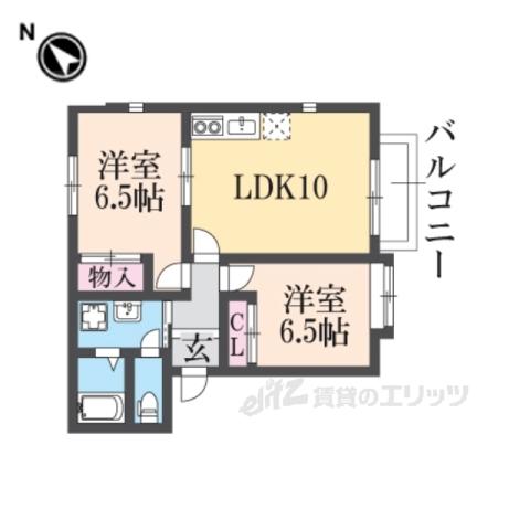 ヴィヴァンノ-ルA棟(2LDK/2階)の間取り写真