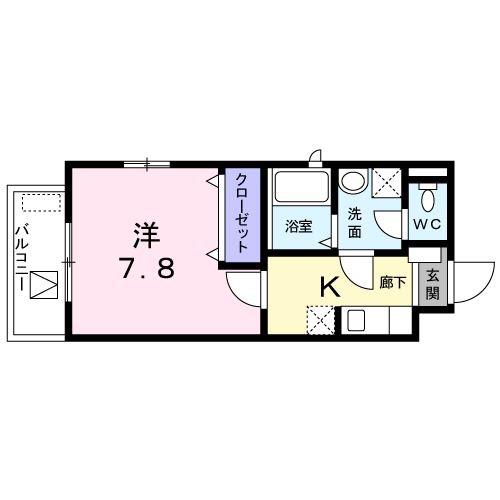 アーバンコート武蔵小山(1K/4階)の間取り写真