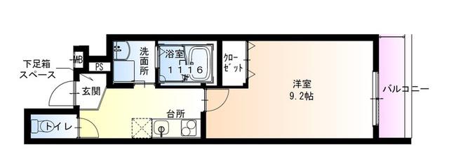 フジパレス湊駅南ノース(1K/3階)の間取り写真