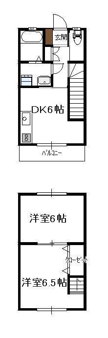 WINS HOME・月見(2DK/2階)の間取り写真