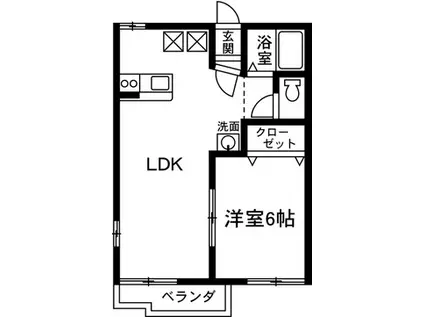 ドエルチェリーB(1LDK/1階)の間取り写真