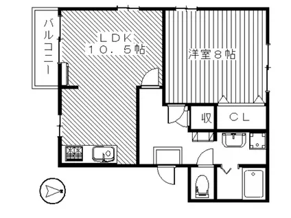 アルスナガイA(1LDK/2階)の間取り写真