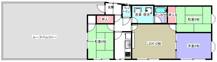 きたじまやビル(3LDK/4階)の間取り写真