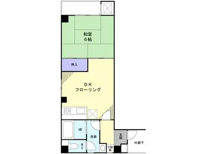 サンライズクワハラ(1DK/2階)の間取り写真